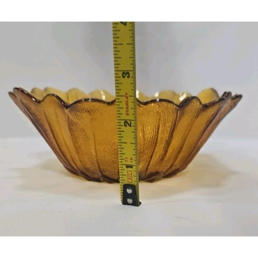 Vintage Amber Carnival Glass Indiana Glass Company Sunflower